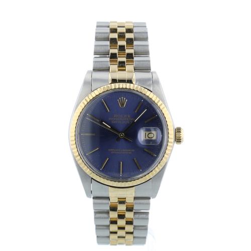 Gents Rolex DateJust 16013 18ct Yellow Gold Stainless Steel case with Blue dial Gents Rolex DateJust 16013 18ct Yellow Gold Stainless Steel case with Blue dial