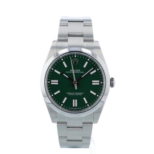 Gents Rolex Oyster Perpetual 41 124300 Steel case with Green dial Gents Rolex Oyster Perpetual 41 124300 Steel case with Green dial