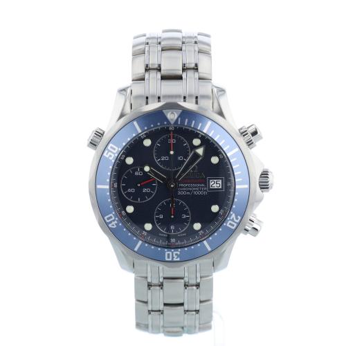 Gents Omega Seamaster Chrono 22258000 Steel case with Blue Wave dial