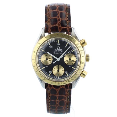Gents Omega Speedmaster 37145080 18ct Yellow Gold   Stainless Steel case with Black dial