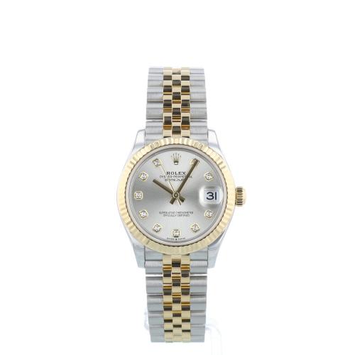 Ladies Rolex DateJust 31 278273 18ct Yellow Gold   Stainless Steel case with Silver and Diamond dial