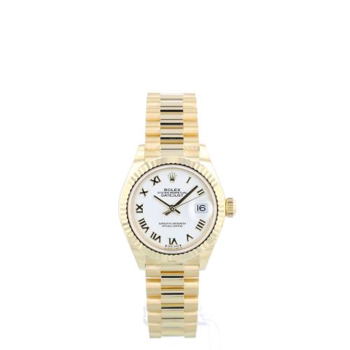 Ladies Rolex DateJust 279178 18ct Yellow Gold case with White dial