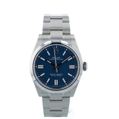 Gents Rolex Oyster Perpetual 41 134300 Stainless Steel case with Med Blue dial