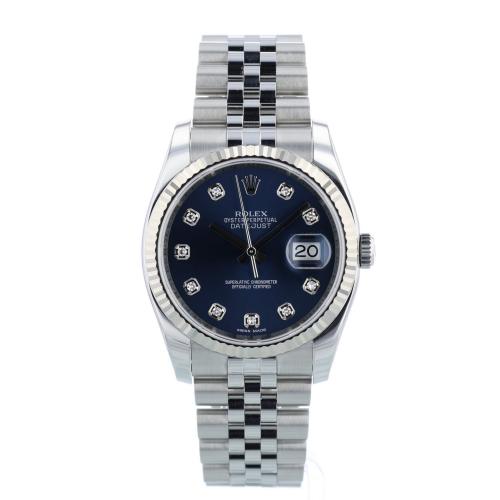 Gents Rolex Datejust 36 116234 Steel case with Blue Diamond Dial dial Gents Rolex Datejust 36 116234 Steel case with Blue Diamond Dial dial