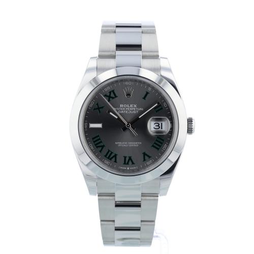 Gents Rolex Datejust 41 126300 Stainless Steel case with Wimbledon dial Gents Rolex Datejust 41 126300 Stainless Steel case with Wimbledon dial