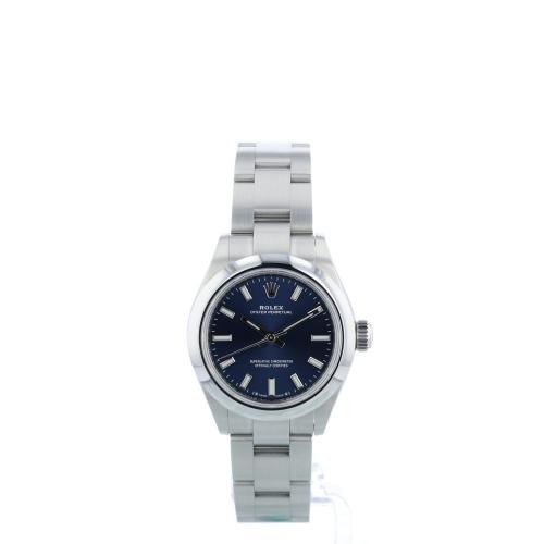 Ladies Rolex Oyster Perpetual 276200 Stainless Steel case with Blue dial