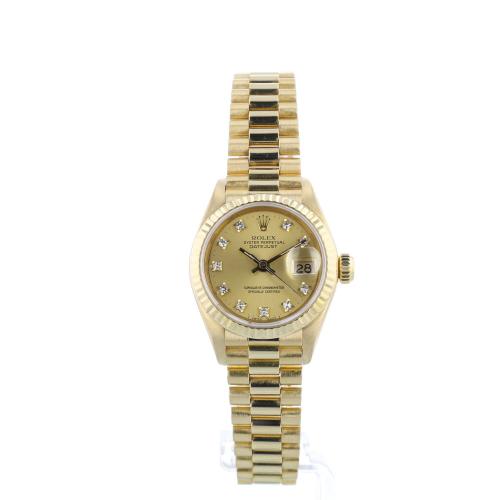 Ladies Rolex DateJust 69178 18 CT case with Gilt Diamond dial Ladies Rolex DateJust 69178 18 CT case with Gilt Diamond dial