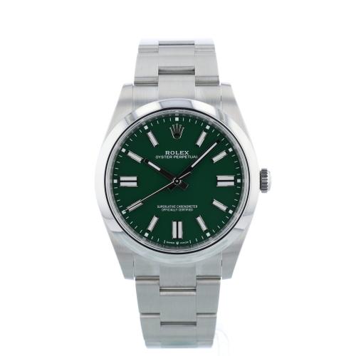Gents Rolex Oyster Perpetual 41 124300 Stainless Steel case with Green dial Gents Rolex Oyster Perpetual 41 124300 Stainless Steel case with Green dial