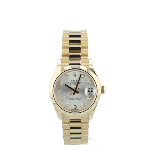 Ladies Rolex DateJust  278248 18 CT case with Silver Diamond Set dial
