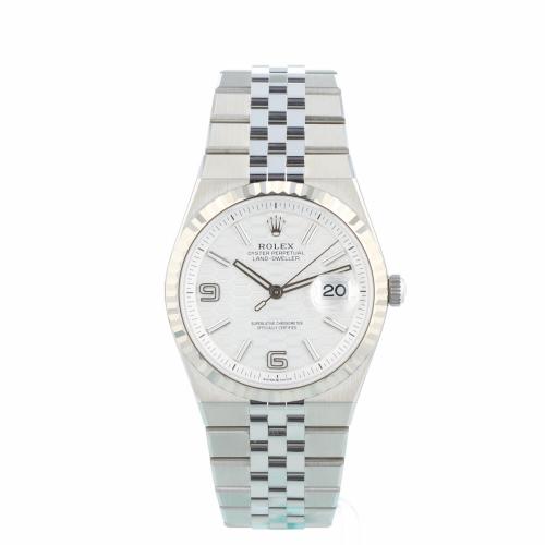 Gents Rolex Land Dweller 36 127234 Steel case with Silver Honeycomb Motif dial