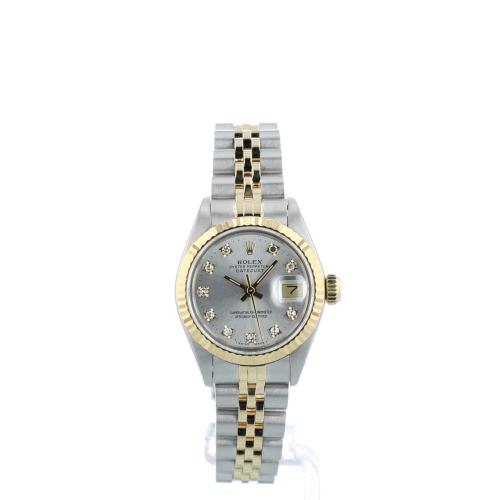 Ladies Rolex DateJust 69173 18ct Yellow Gold   Stainless Steel case with Silver Diamond Dot dial