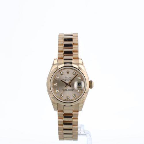 Ladies Rolex Datejust 179165 18ct Yellow Gold case with Champagne Diamond Set dial Ladies Rolex Datejust 179165 18ct Yellow Gold case with Champagne Diamond Set dial