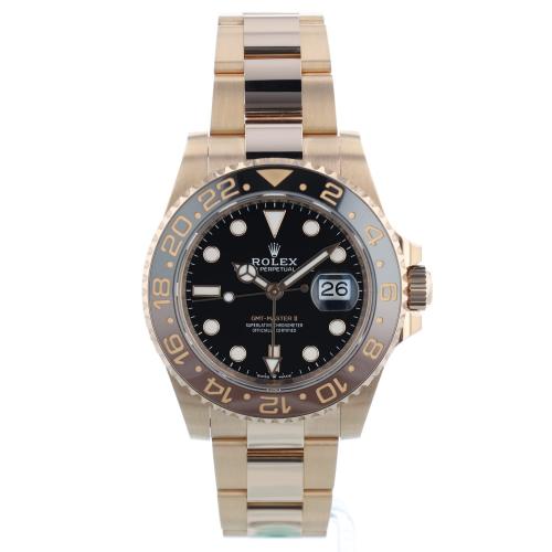 Gents Rolex GMT Master II 126715CHNR 18ct Rose Gold case with Black dial