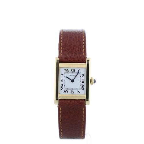 Ladies Cartier Tank 78093 18 CT case with White dial