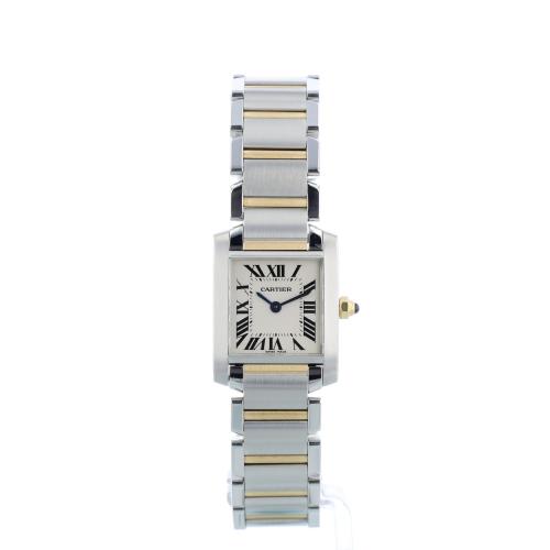 Ladies Cartier Tank Francais 2384 Yellow Gold   Stainless Steel case with White dial