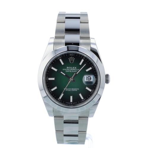 Gents Rolex Datejust 41 126300 Steel case with Green Ombre dial Gents Rolex Datejust 41 126300 Steel case with Green Ombre dial