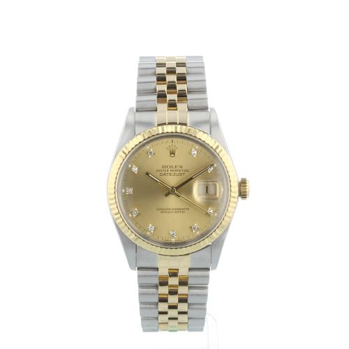 Gents Rolex DateJust  16013 18ct Yellow Gold   Stainless Steel case with Gilt   Diamond dial
