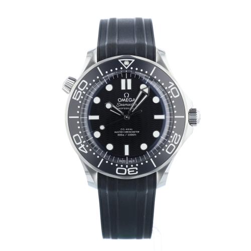Gents Omega Seamaster Diver 300 21032422001003 Steel case with Black Wave dial