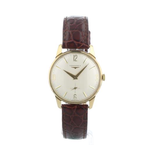 Gents Longines Dress   9 CT case with Ivory dial