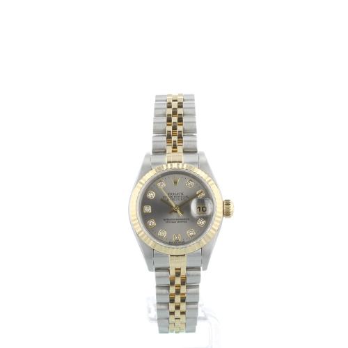 Ladies Rolex DateJust 79173 18ct Yellow Gold   Stainless Steel case with Grey Diamond dial