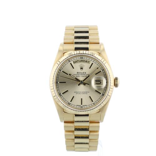Gents Rolex Day Date 18038 18 CT case with Champagne dial