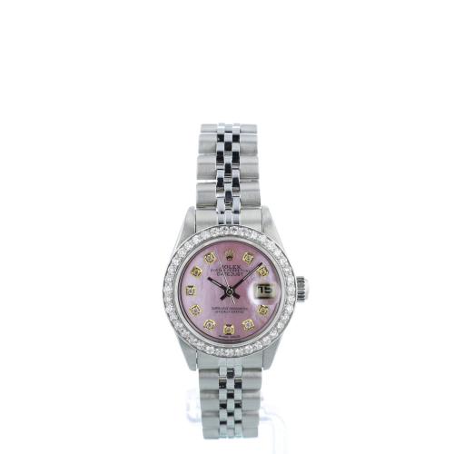 Ladies Rolex DateJust 79160 Stainless Steel case with Pink MOP Diamond dial Ladies Rolex DateJust 79160 Stainless Steel case with Pink MOP Diamond dial