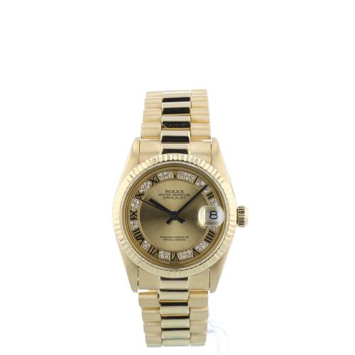Ladies Rolex Datejust 68278 18 CT case with Champagne Myriad Pave dial Ladies Rolex Datejust 68278 18 CT case with Champagne Myriad Pave dial