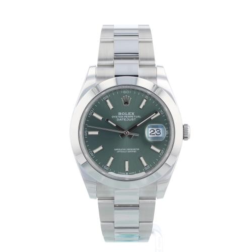 Gents Rolex Datejust 41 126300  case with Mint Green dial
