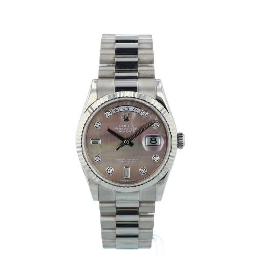 Gents Rolex Day Date 118239 18ct White Gold case with MOP Diamond dial
