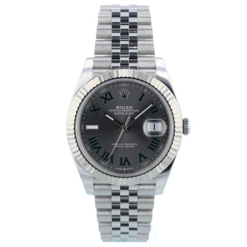 Gents Rolex Datejust 41 126334 Steel case with Wimbledon dial