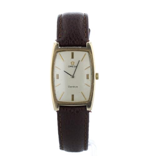 Gents Omega Geneve 9 CT case with Silver dial