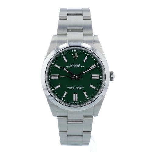 Gents Rolex Oyster Perpetual 41 124300 Steel case with Green dial