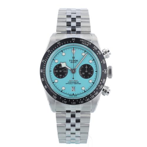 Gents Tudor Black Bay Chrono 79360 Steel case with Turquoise Blue dial