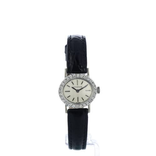 Ladies Longines vintage 18ct White Gold case with Silver dial