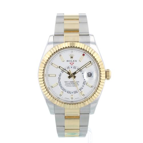 Gents Rolex Sky Dweller 326933 18ct Yellow Gold   Stainless Steel case with White dial