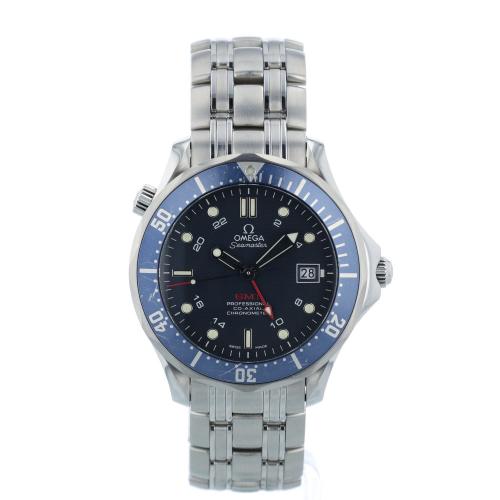 Gents Omega Seamaster 300 GMT 25358000 Stainless Steel case with Blue dial Gents Omega Seamaster 300 GMT 25358000 Stainless Steel case with Blue dial
