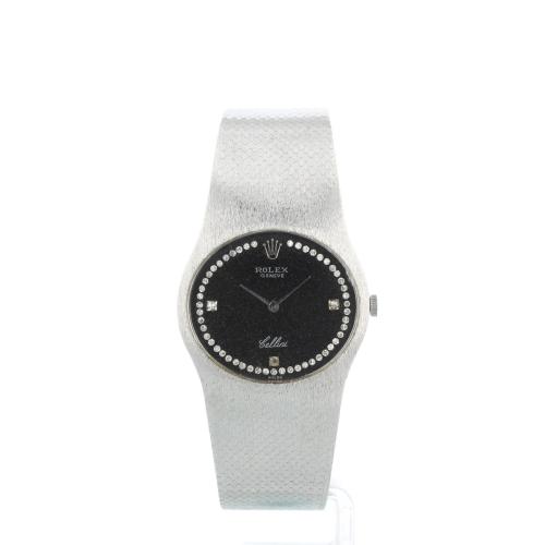 Gents Rolex Cellini 3806 18ct White Gold case with Black Diamond dial