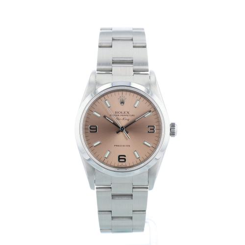 Gents Rolex Air King 14000M Steel case with Salmon dial