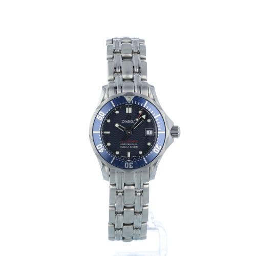 Ladies Omega Seamaster 22248000 Steel case with Blue Wave dial