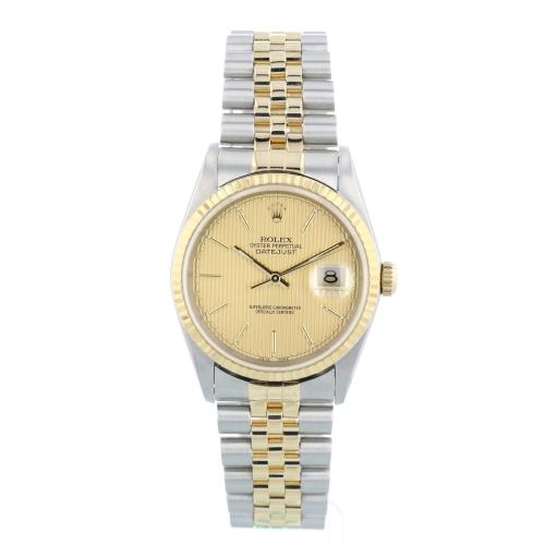 Gents Rolex DateJust 16233 18ct Yellow Gold   Stainless Steel case with Gilt Tapestry dial