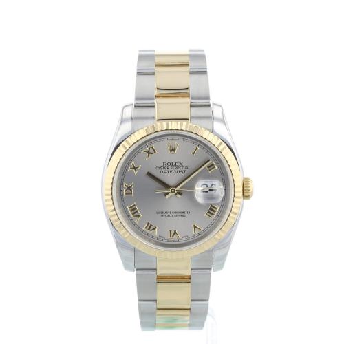 Gents Rolex Datejust 116233 18ct Yellow Gold   Stainless Steel case with Grey dial