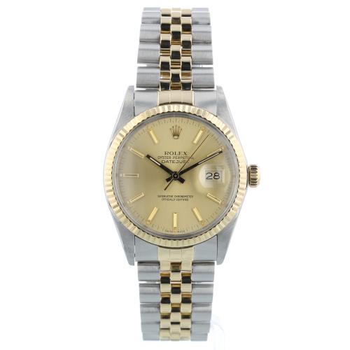 Gents Rolex DateJust 16013 18ct Yellow Gold Stainless Steel case with Champagne dial Gents Rolex DateJust 16013 18ct Yellow Gold Stainless Steel case with Champagne dial