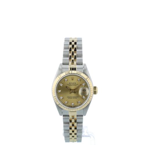 Ladies Rolex DateJust 69173 18ct Yellow Gold Stainless Steel case with Gilt Diamond dial Ladies Rolex DateJust 69173 18ct Yellow Gold Stainless Steel case with Gilt Diamond dial