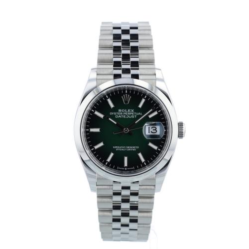 Gents Rolex Datejust 36 126200 Steel case with Green dial Gents Rolex Datejust 36 126200 Steel case with Green dial