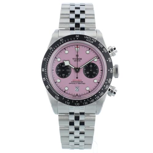 Gents Tudor Black Bay Chrono 79360N Steel case with Pink dial Gents Tudor Black Bay Chrono 79360N Steel case with Pink dial