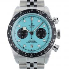 Gents Tudor Black Bay Chrono 79360N Steel case with Flamingo Blue dial