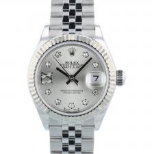 Ladies Rolex DateJust 28 279174 Steel case with Silver and Diamond dial