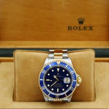 Gents Rolex Submariner Date 16613 18ct Yellow Gold   Stainless Steel case with Blue dial