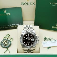 Gents Rolex GMT Master II 126710GRNR Stainless Steel case with Black dial
