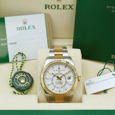 Gents Rolex Sky Dweller 326933 18ct Yellow Gold Stainless Steel case with White dial